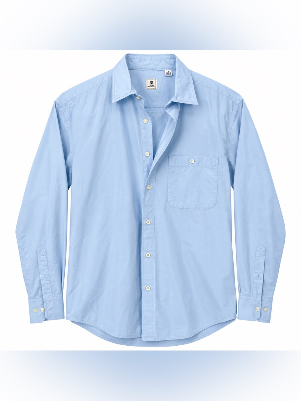 Peter Millar Men’s M Blue 100% Cotton Long Sleeve Button Down Dress Shirt